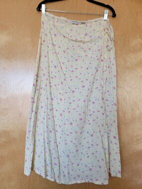 Vintage Sostanza Yellow Wrap Floral Skirt Sz XL